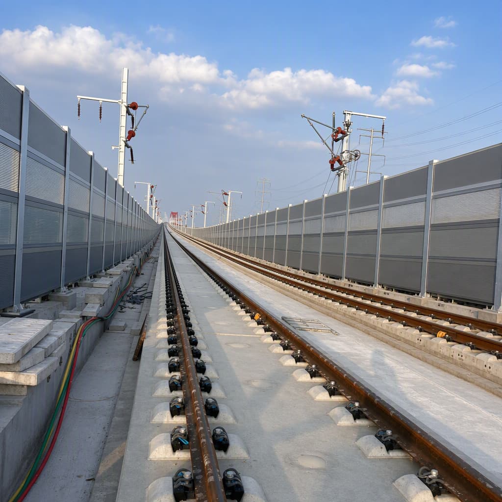Penghadang Bunyi Transit Rel Panel Akustik MRT & LRT — Angu