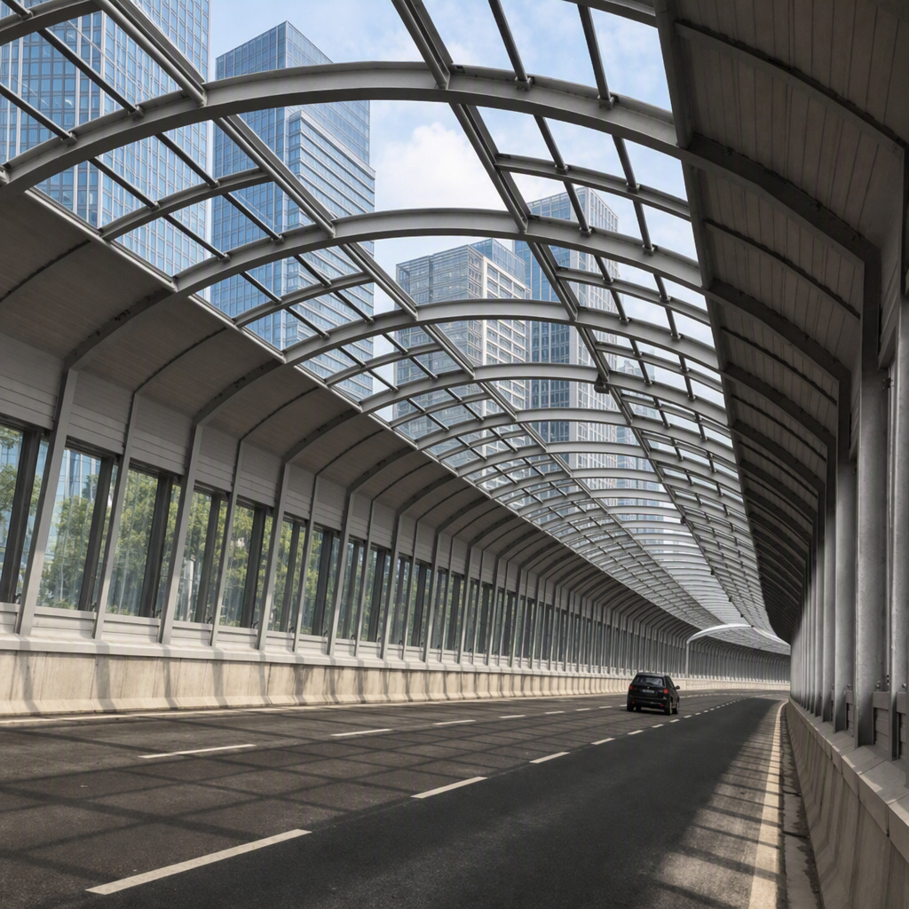 Fully Enclosed Noise Barrier Tunnel Sound Enclosure