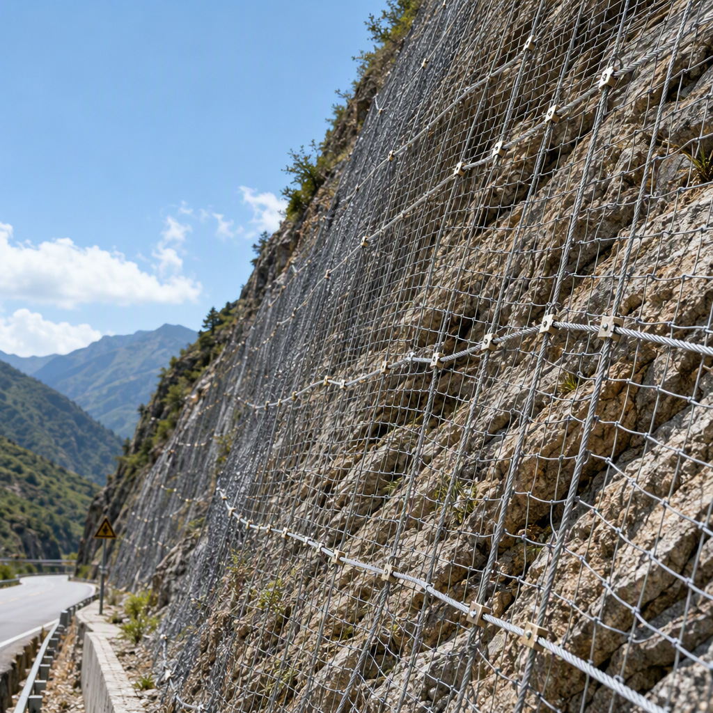 Active Slope Protection System DNS-50 (50kJ) Tecco Mesh